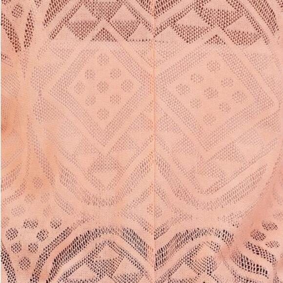 Torrid 3 4 Peach Mesh Hi-Lo Kimono 3X 4X Lace Short Sleeve Lightweight Flowy - Picture 5 of 5